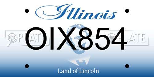 OIX854 Illinois License Plate