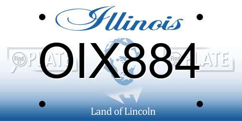OIX884 Illinois License Plate