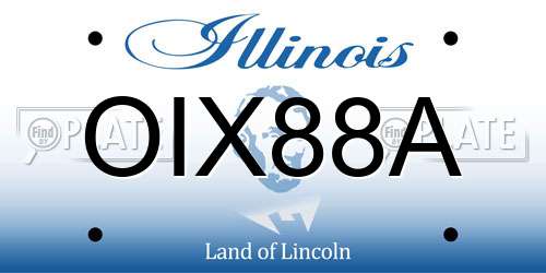 OIX88A Illinois License Plate