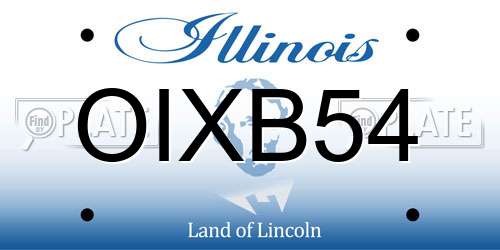 OIXB54 Illinois License Plate