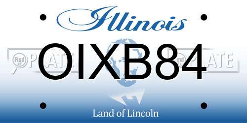 OIXB84 Illinois License Plate