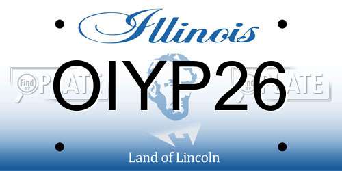 OIYP26 Illinois License Plate