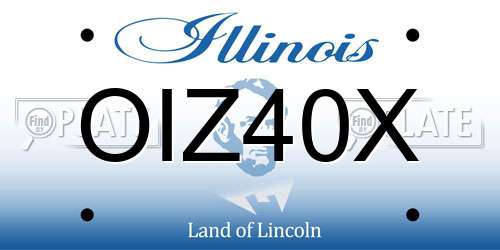 OIZ40X Illinois License Plate