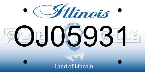 OJ05931 Illinois License Plate
