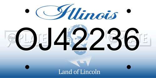 OJ42236 Illinois License Plate