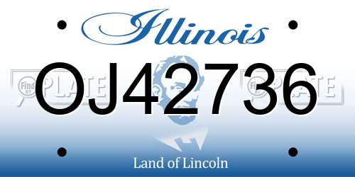 OJ42736 Illinois License Plate