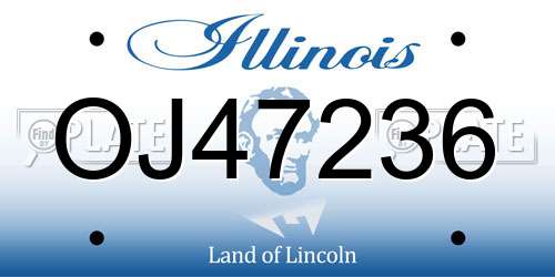 OJ47236 Illinois License Plate