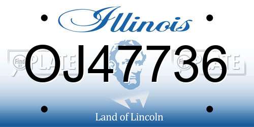 OJ47736 Illinois License Plate