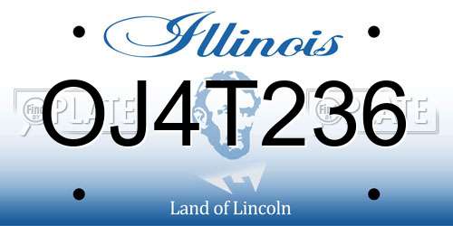 OJ4T236 Illinois License Plate