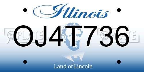 OJ4T736 Illinois License Plate