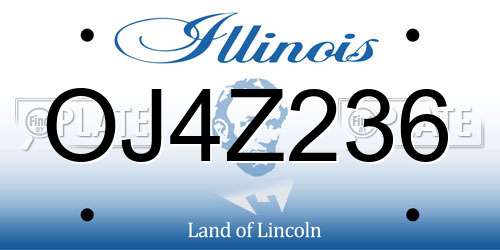 OJ4Z236 Illinois License Plate