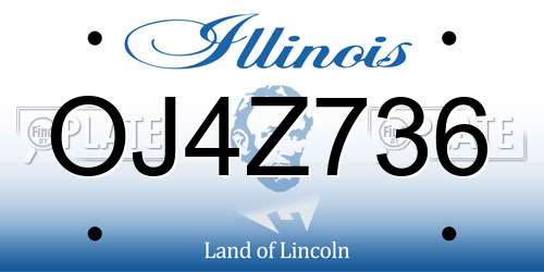 OJ4Z736 Illinois License Plate