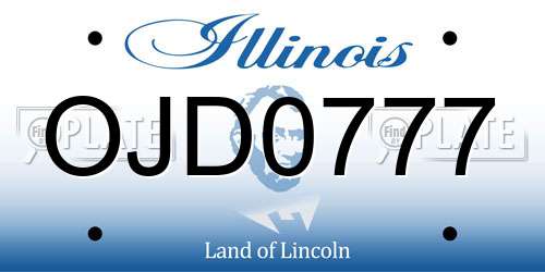OJD0777 Illinois License Plate