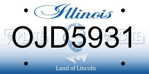 OJD5931 Illinois License Plate