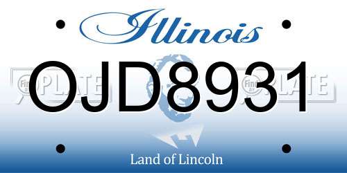 OJD8931 Illinois License Plate