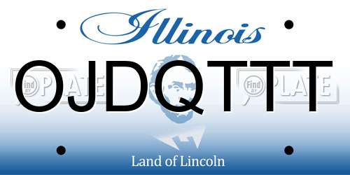 OJDQTTT Illinois License Plate