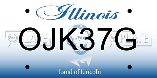 OJK37G Illinois License Plate