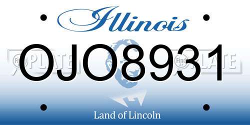 OJO8931 Illinois License Plate