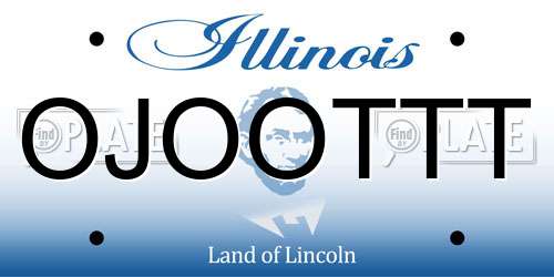 OJOOTTT Illinois License Plate