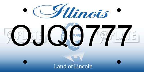 OJQ0777 Illinois License Plate