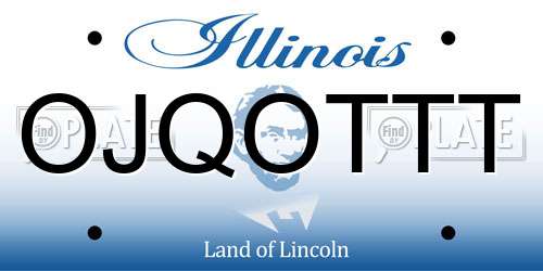 OJQOTTT Illinois License Plate
