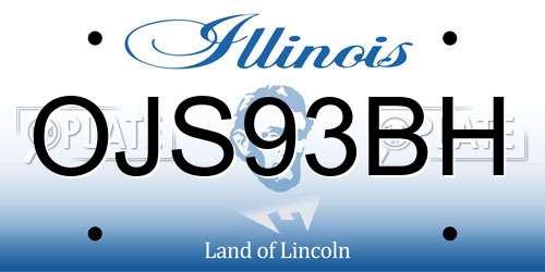OJS93BH Illinois License Plate