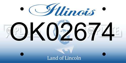 OK02674 Illinois License Plate
