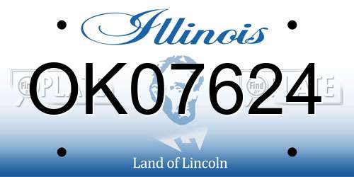OK07624 Illinois License Plate