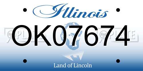 OK07674 Illinois License Plate