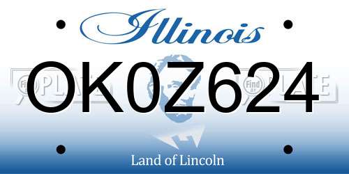 OK0Z624 Illinois License Plate