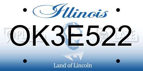 OK3E522 Illinois License Plate