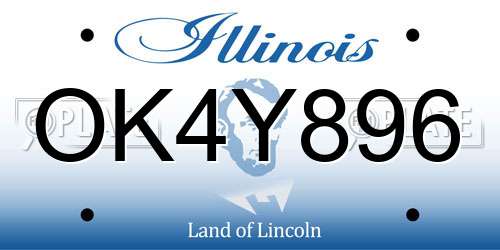 OK4Y896 Illinois License Plate