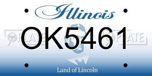 OK5461 Illinois License Plate