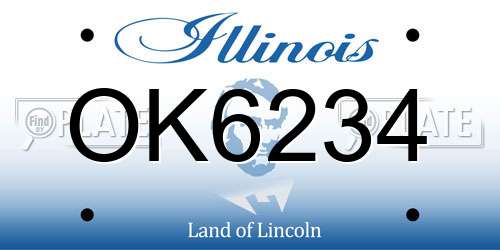 OK6234 Illinois License Plate