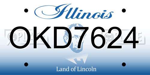 OKD7624 Illinois License Plate