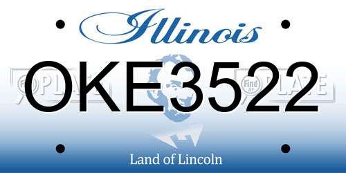 OKE3522 Illinois License Plate