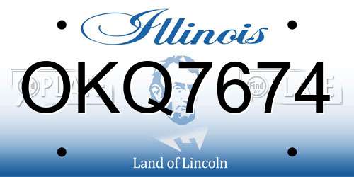 OKQ7674 Illinois License Plate