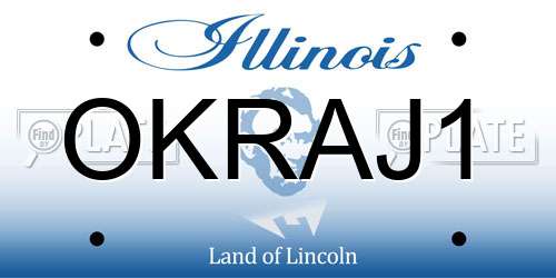 OKRAJ1 Illinois License Plate