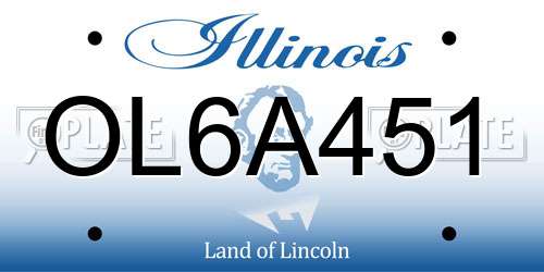 OL6A451 Illinois License Plate