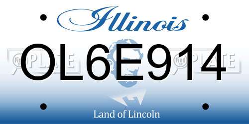 OL6E914 Illinois License Plate