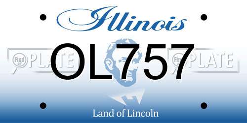OL757 Illinois License Plate