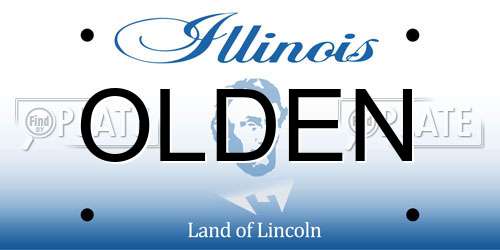 OLDEN Illinois License Plate