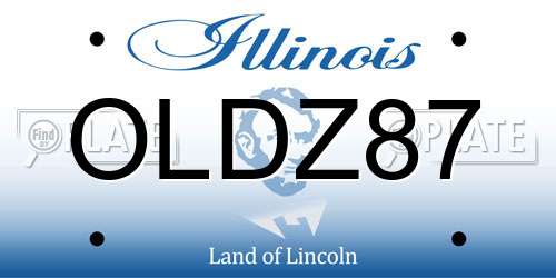OLDZ87 Illinois License Plate