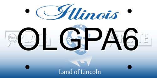 OLGPA6 Illinois License Plate