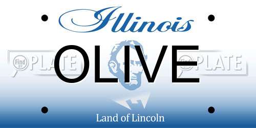 OLIVE Illinois License Plate