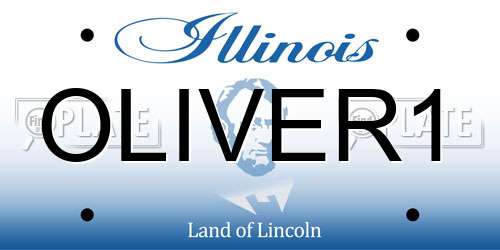 OLIVER1 Illinois License Plate