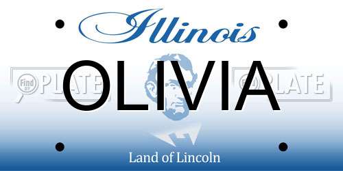 OLIVIA Illinois License Plate