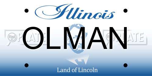 OLMAN Illinois License Plate