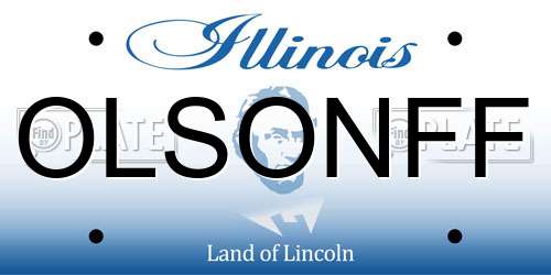 OLSONFF Illinois License Plate