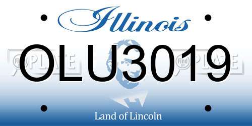 OLU3019 Illinois License Plate